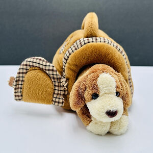 VTG Animal Alley Puppy Plush w/ Dog House Carrier 6” Toys R Us Stuffed Toy